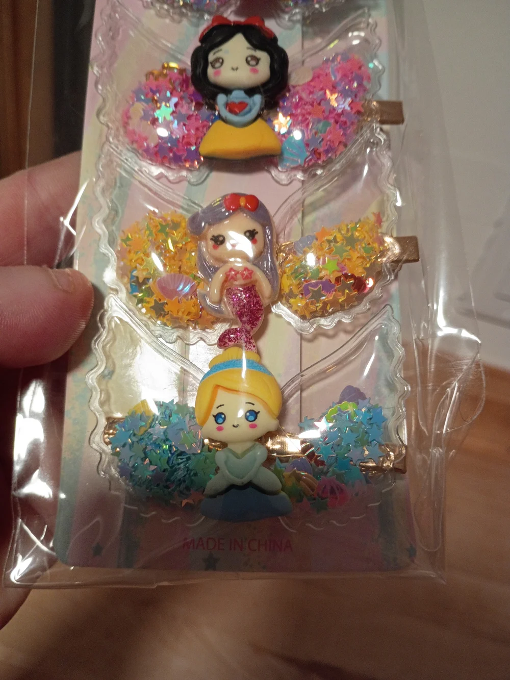Kids Sparkle Princess Hair Clips Set - Multicolor